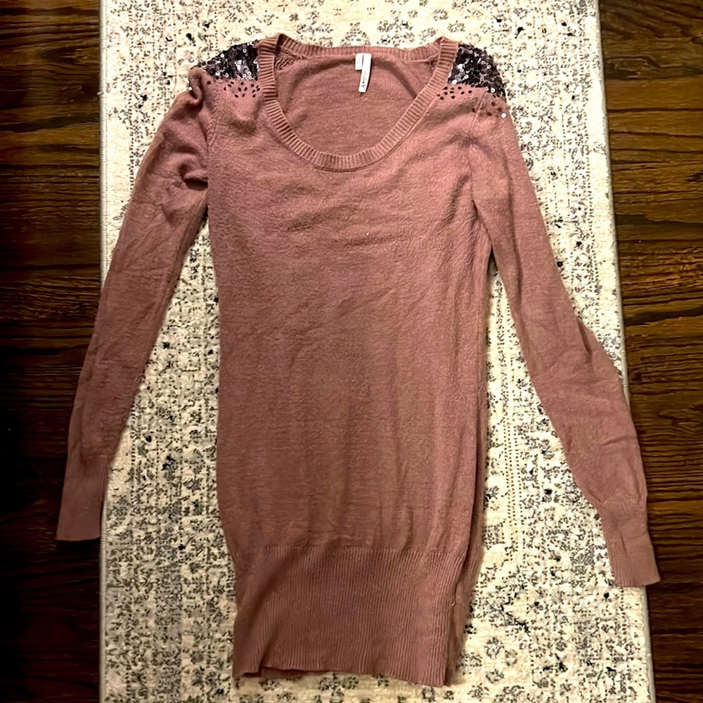 Maurices long sweater rose colored